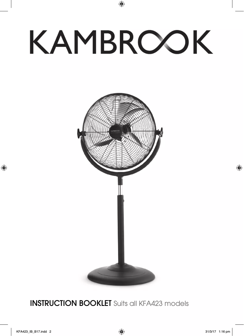 Page 1 de la notice Manuel utilisateur Kambrook KFA423