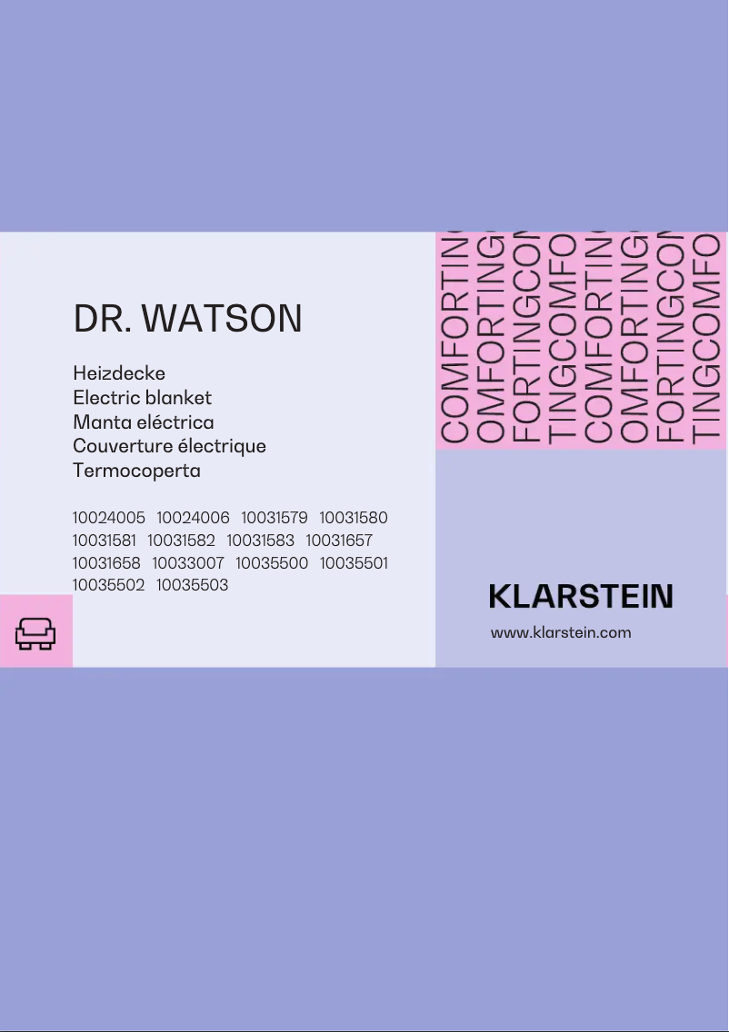 Image de la première page du manuel de l'appareil Dr. Watson Comfort