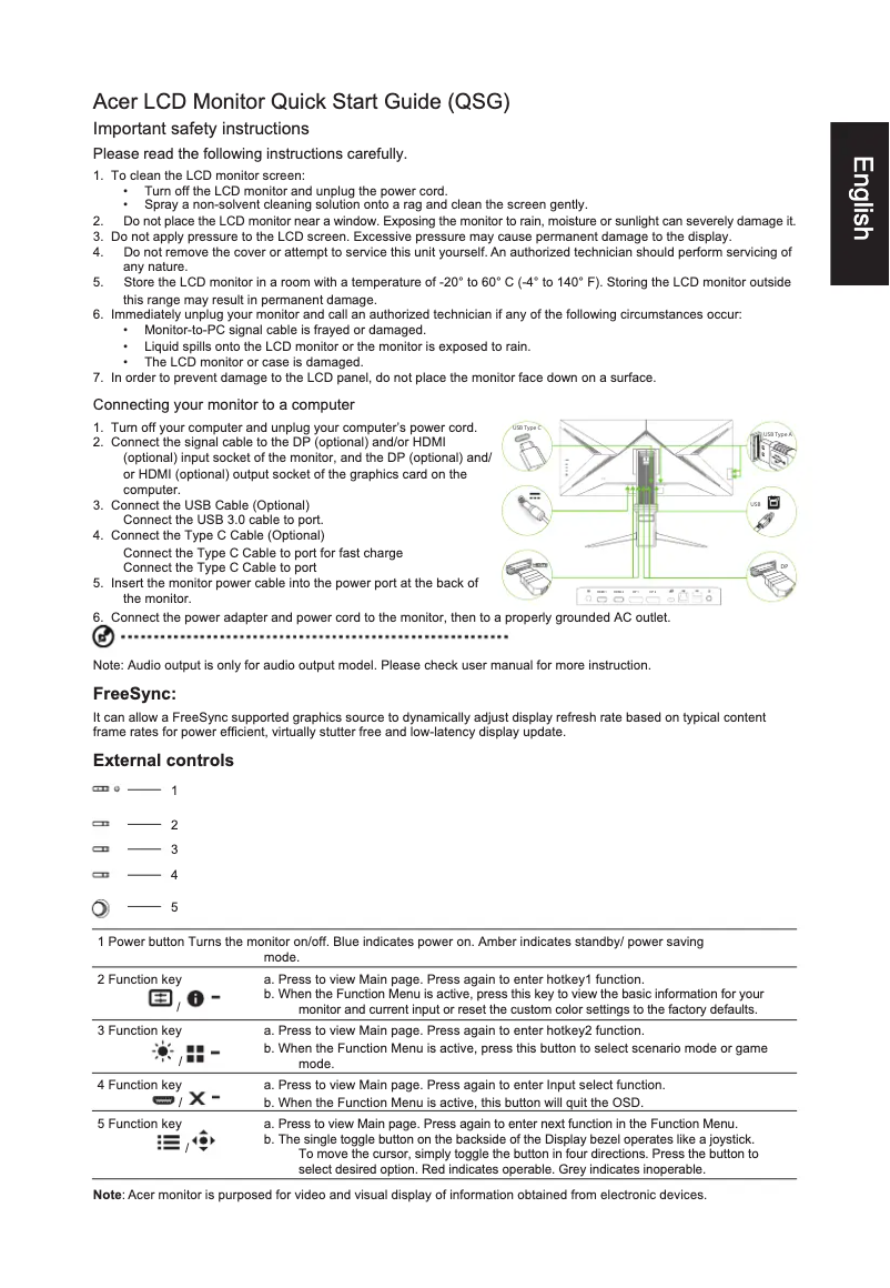 Page 1 de la notice Guide de démarrage rapide Acer XR343CKP