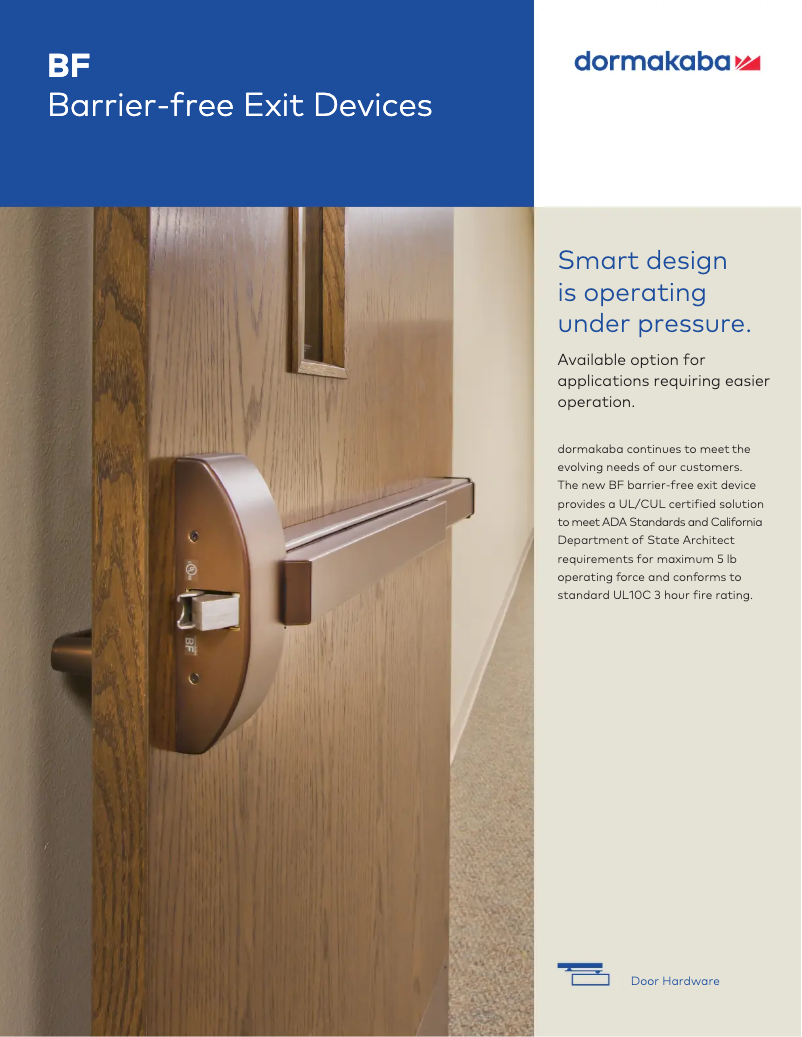 Page 1 de la notice Manuel utilisateur Dormakaba Barrier Free