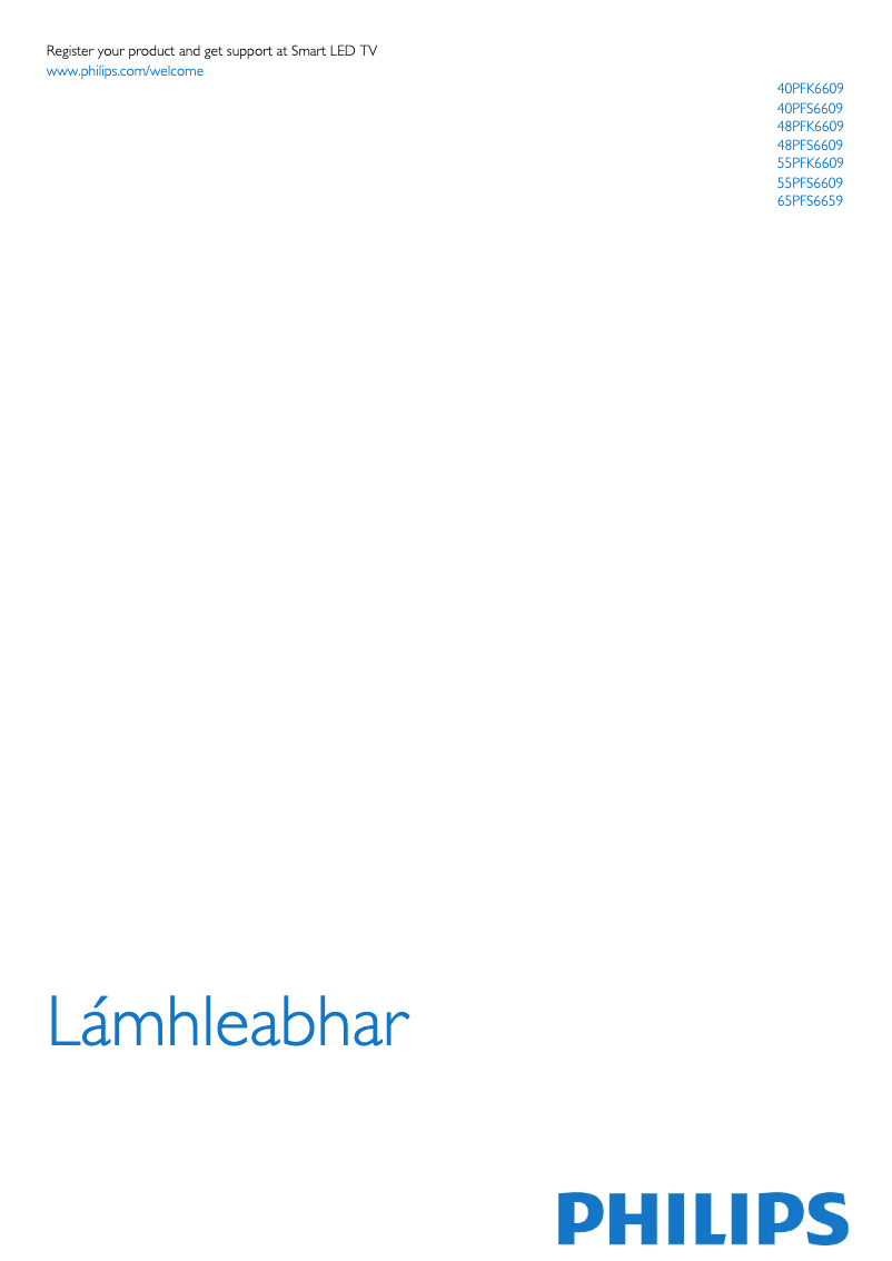 Page 1 de la notice Manuel utilisateur Philips 55PFS6609