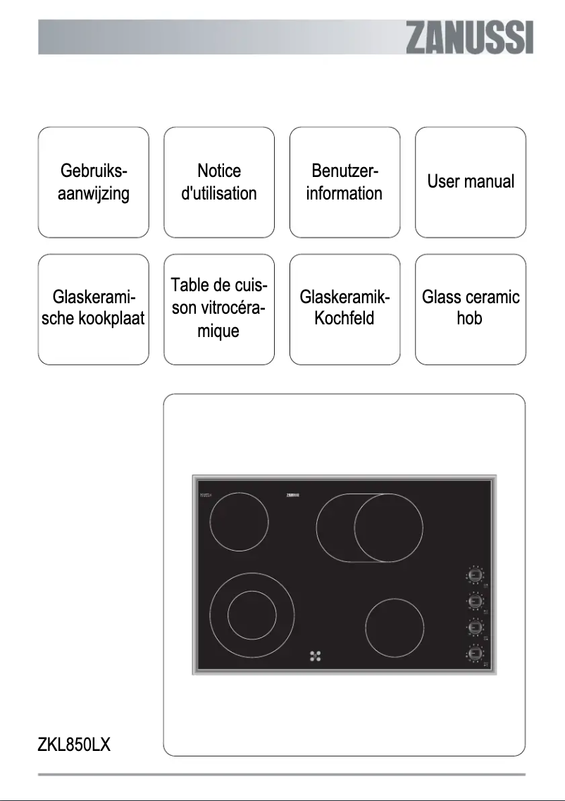 Page n°1 - Manuel utilisateur Zanussi Zkl 850 lx