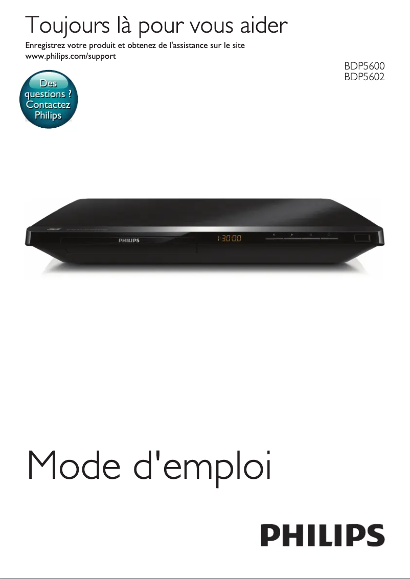 Image de la première page du manuel de l'appareil BDP5600