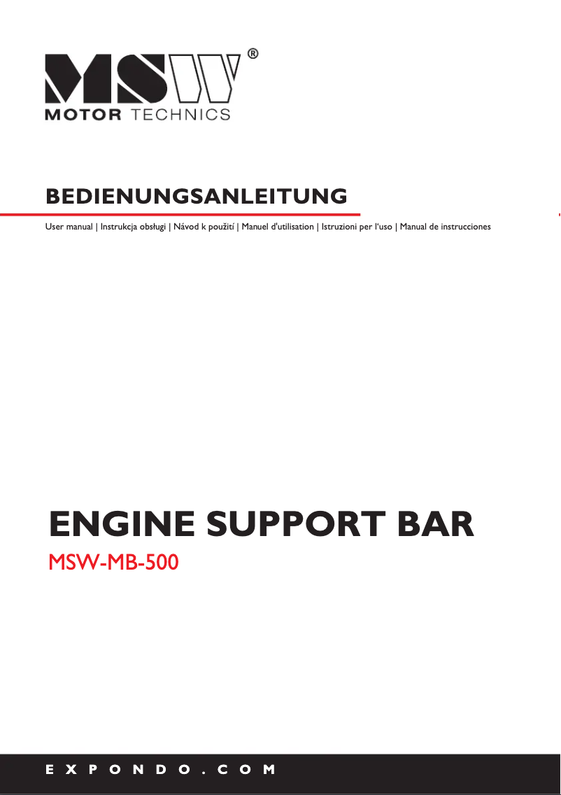 Página 1 del manual Manual de usuario MSW MSW-MB-500