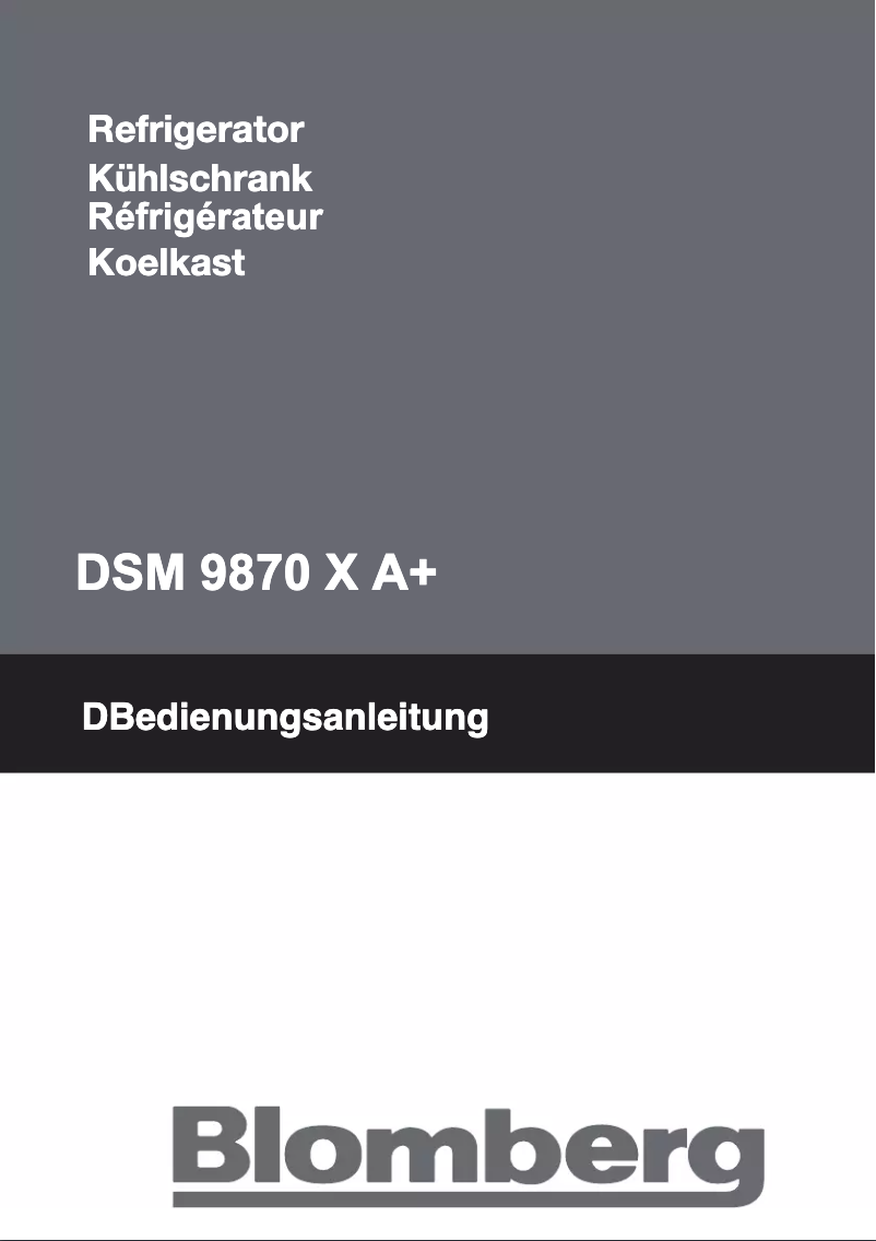 Page n°1 - Manuel utilisateur Blomberg DSM 9870 X