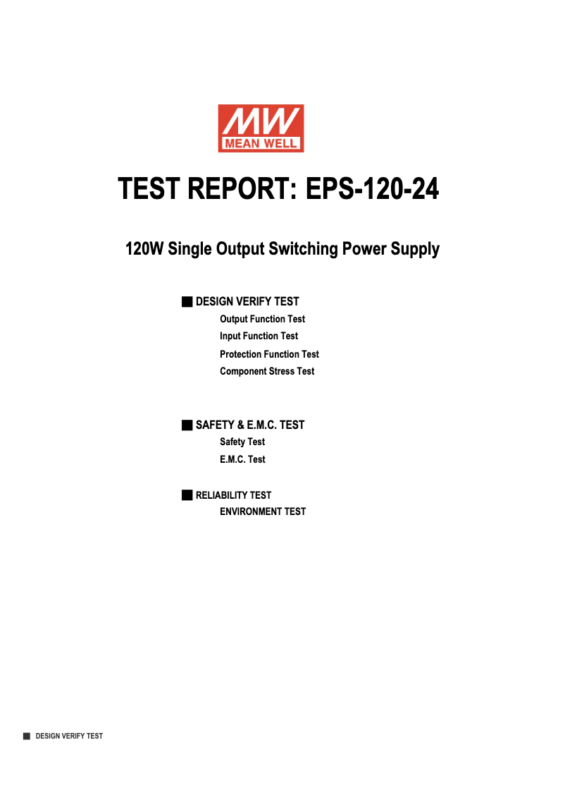 Page 1 de la notice Fiche technique Mean Well EPS-120-24