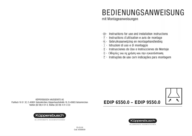 Página 1 del manual Manual de usuario Küppersbusch EDIP 9550.0