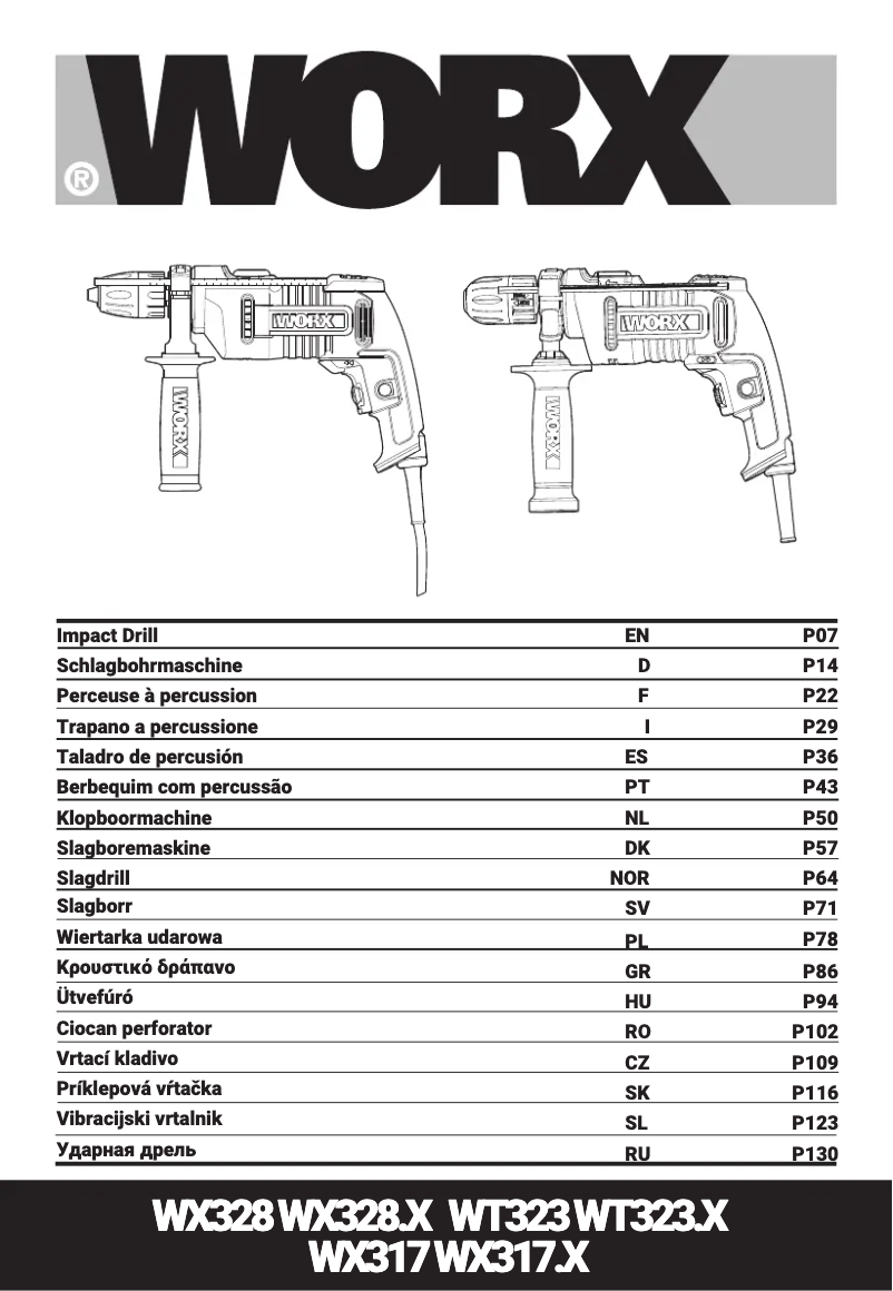 Page 1 de la notice Manuel utilisateur Worx WX328