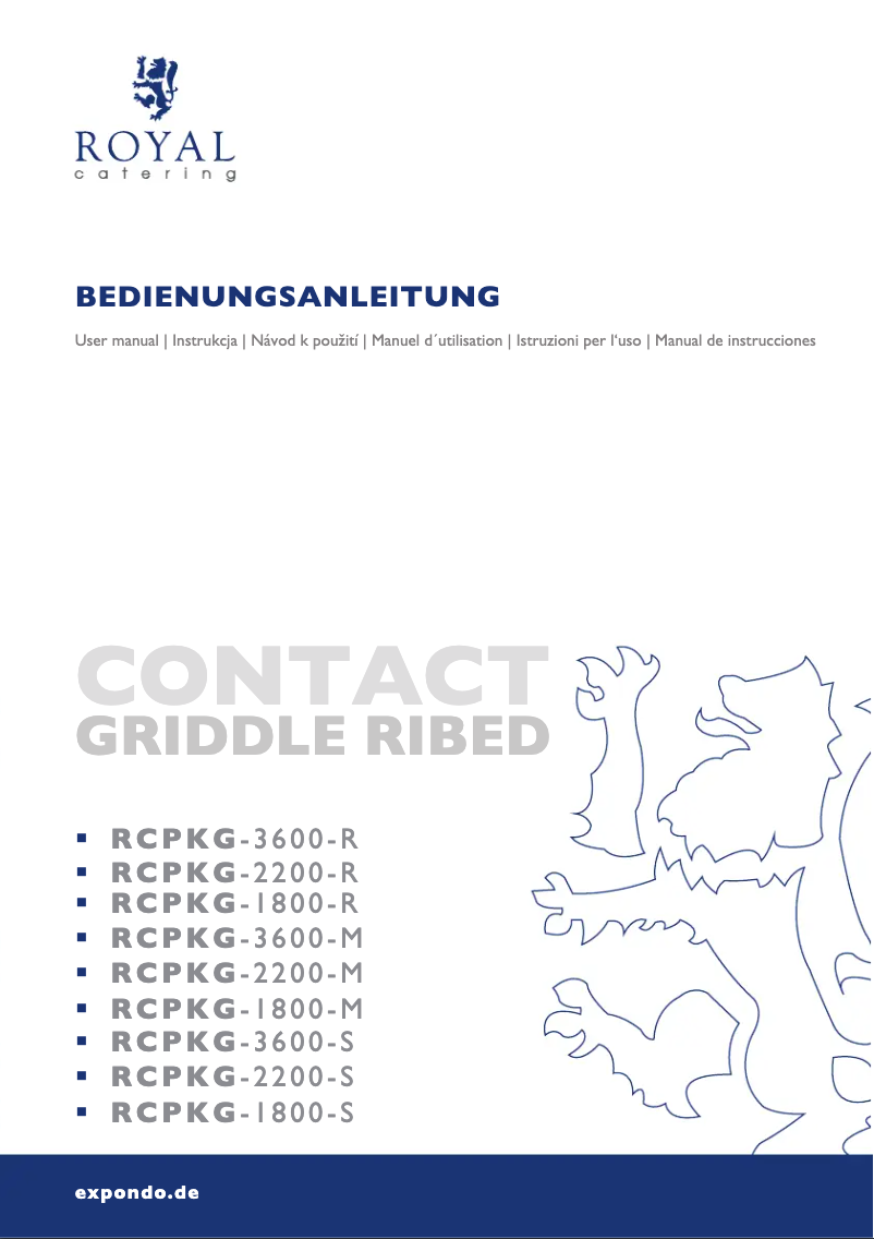 Page n°1 - Manuel utilisateur Royal Catering RCPKG-3600-M