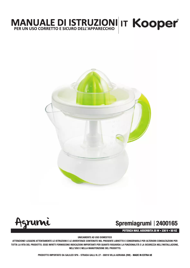 Page n°1 - Manuel utilisateur Kooper 2400165