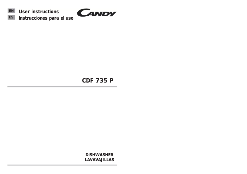 Page 1 de la notice Manuel utilisateur Candy CDF 735 P-16S