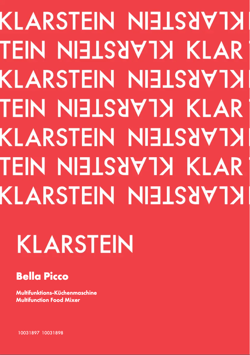 Page n°1 - Manuel utilisateur Klarstein Bella Picco