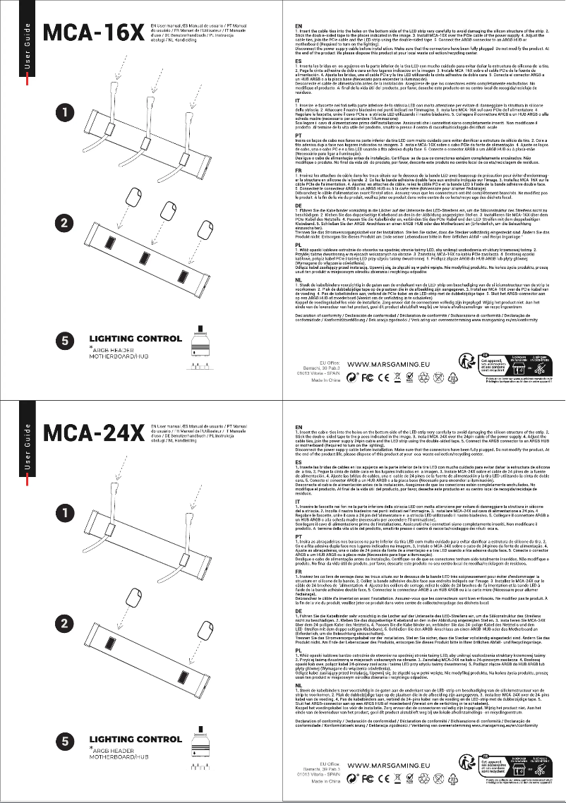 Page 1 de la notice Manuel utilisateur Mars Gaming MCA-16X