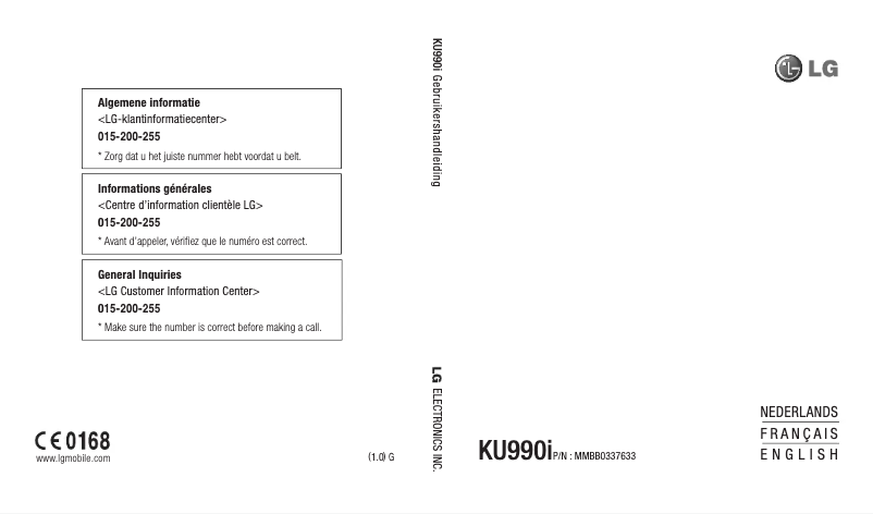 Página 1 del manual Manual de usuario LG KU990I