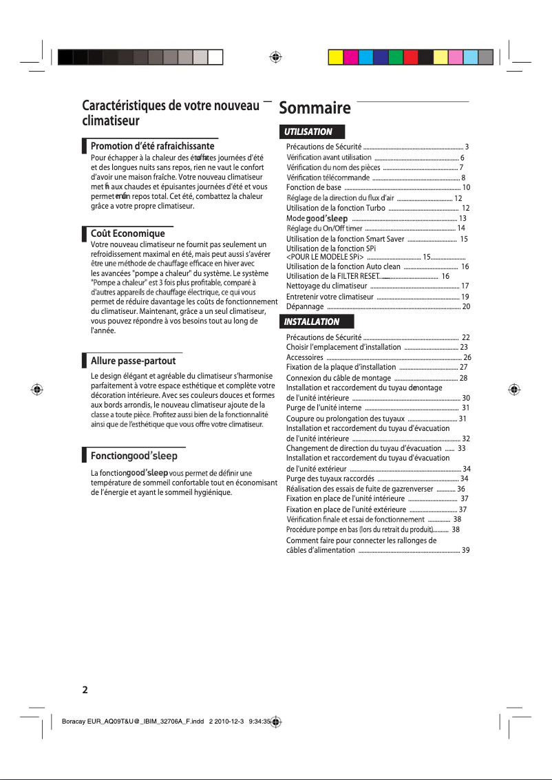 Page 1 de la notice Manuel utilisateur Samsung AQ24ESQN