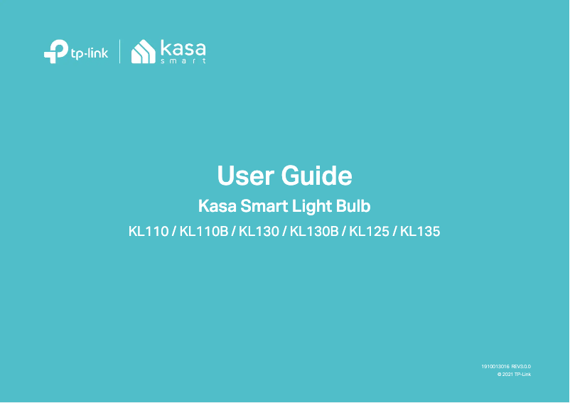Page n°1 - Manuel utilisateur TP-Link Kasa KL135