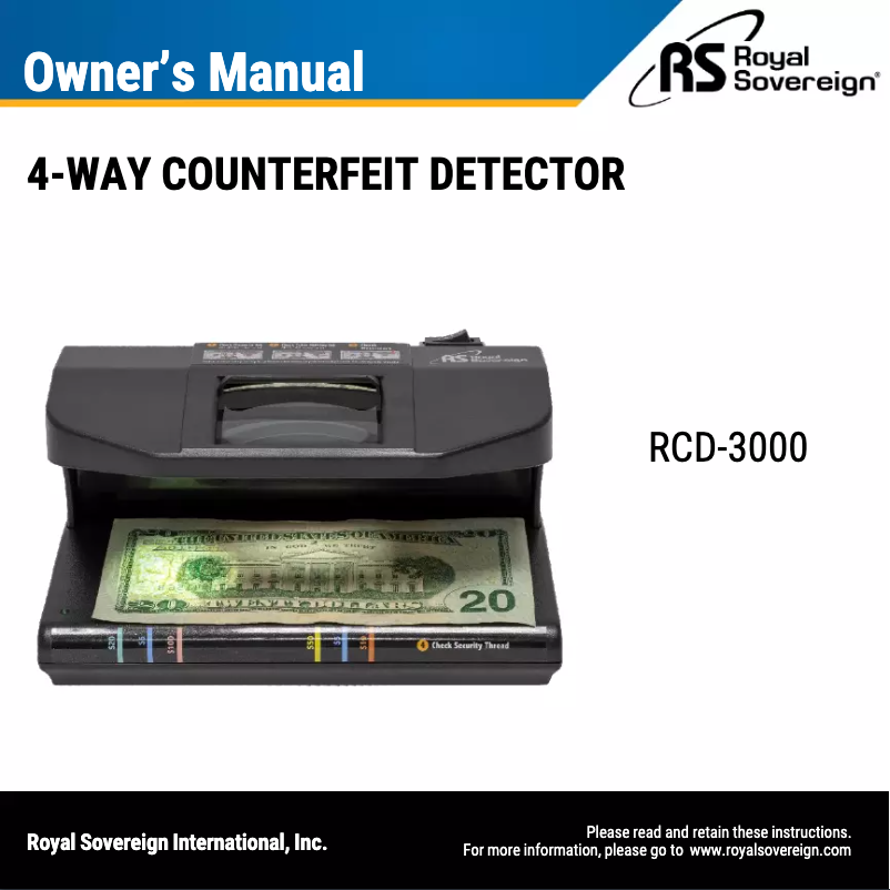 Image de la première page du manuel de l'appareil RCD-3000