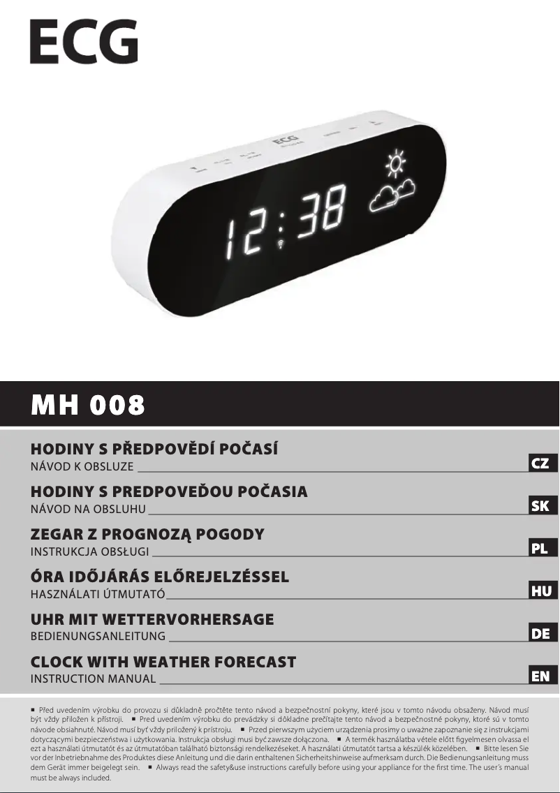 Image de la première page du manuel de l'appareil MH 008