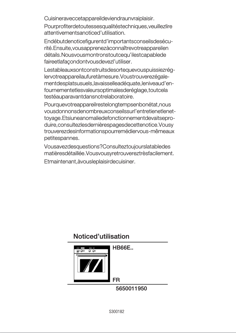 Page 1 de la notice Manuel utilisateur Neff HB66E75