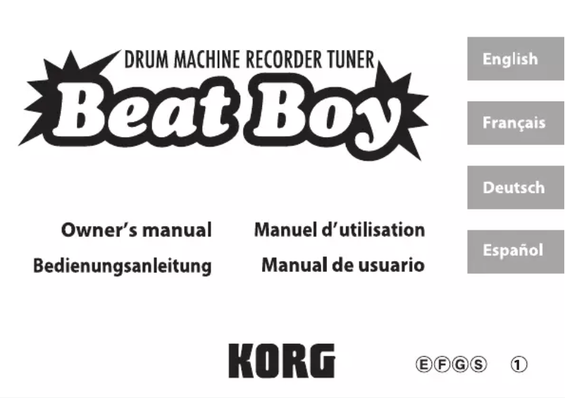 Page n°1 - Manuel utilisateur Korg Beat Boy