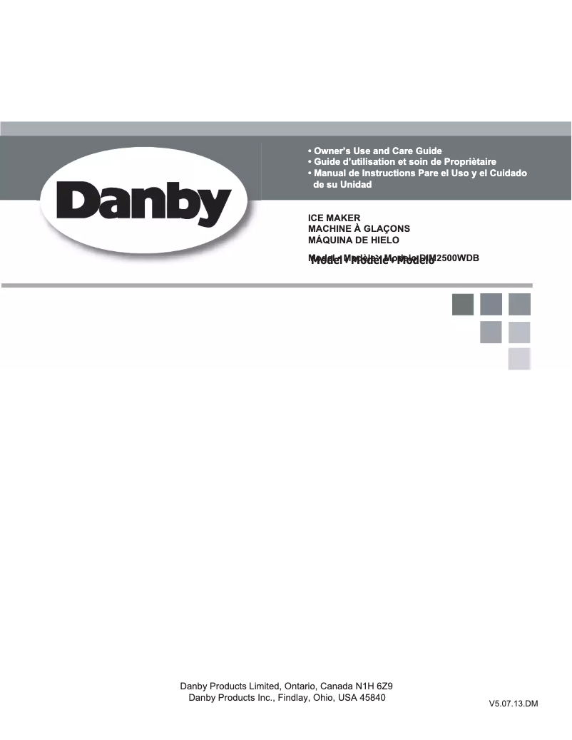 Page n°1 - Guide d'installation Danby DIM2500