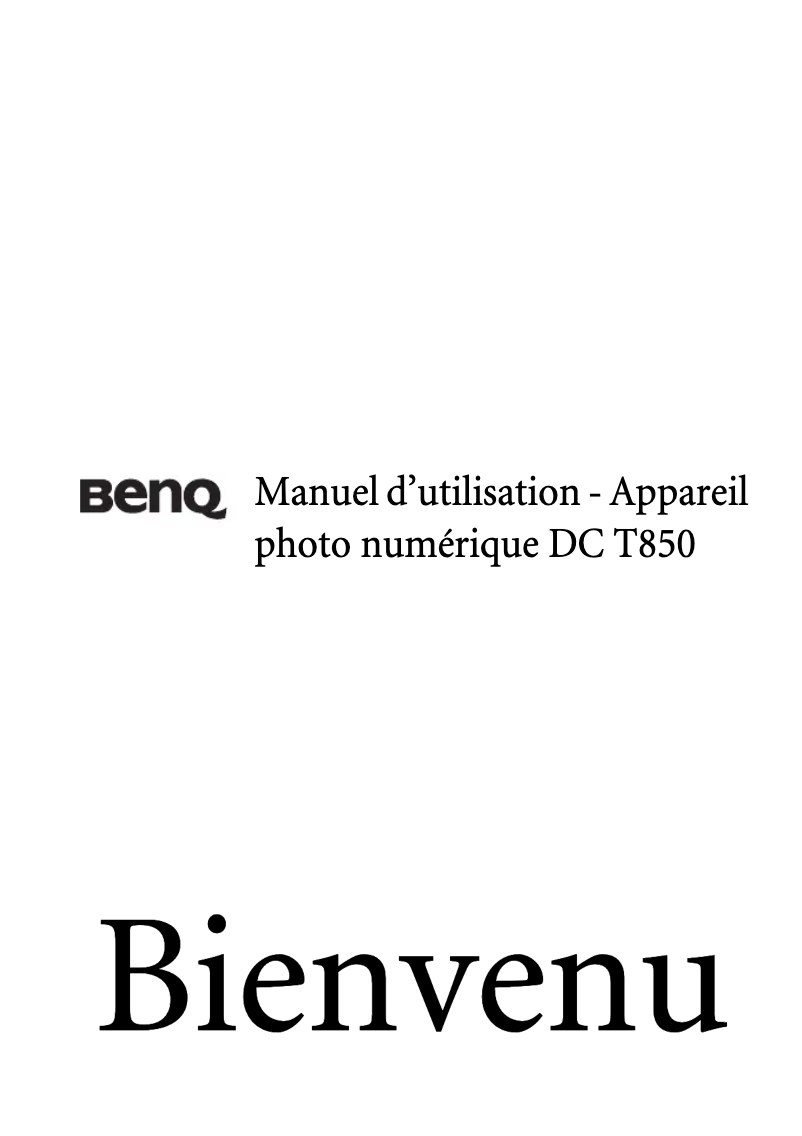 Image de la première page du manuel de l'appareil DC T850