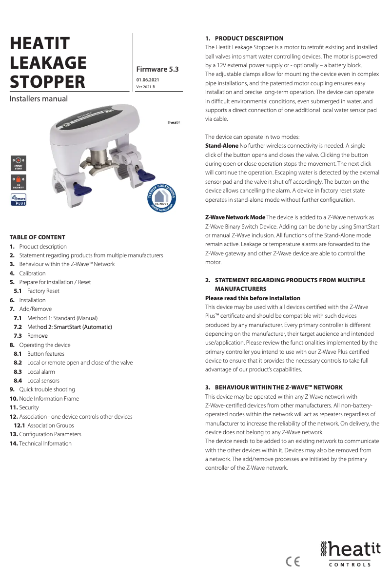 Image de la première page du manuel de l'appareil Leakage Stopper
