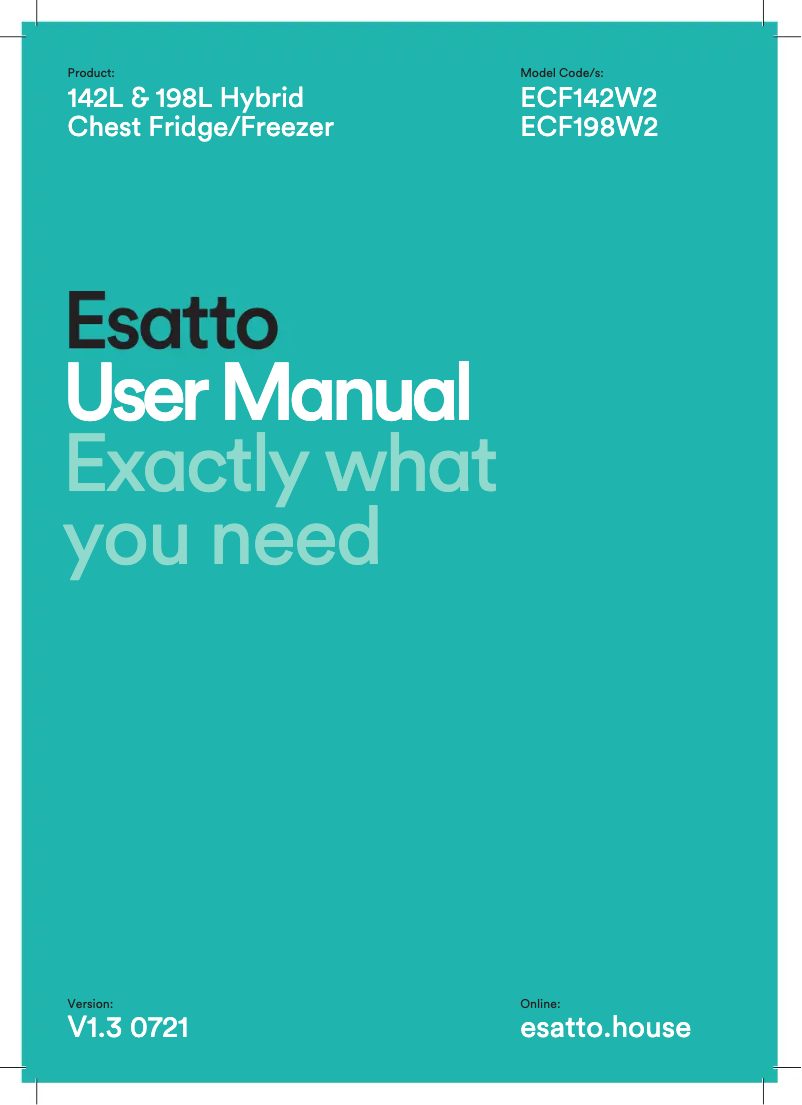 Page 1 de la notice Manuel utilisateur Esatto ECF142W2