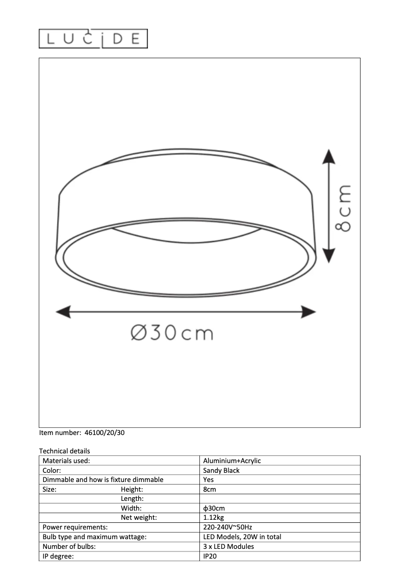 Page n°1 - Manuel utilisateur Lucide Talowe