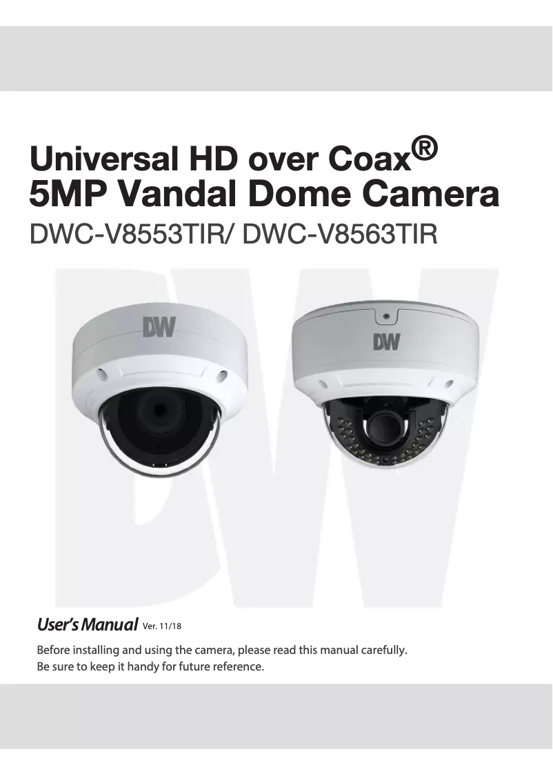 Page n°1 - Manuel utilisateur Digital Watchdog Universal HD over Coax DWC-V8553TIR