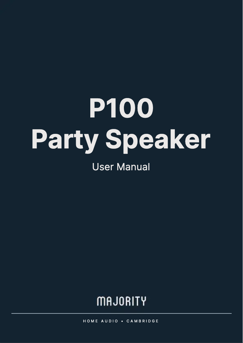 Page n°1 - Manuel utilisateur Majority P100