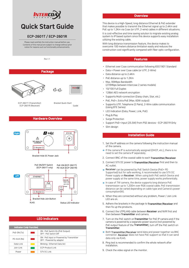 Page 1 de la notice Guide de démarrage rapide Lorex ECP-2601T