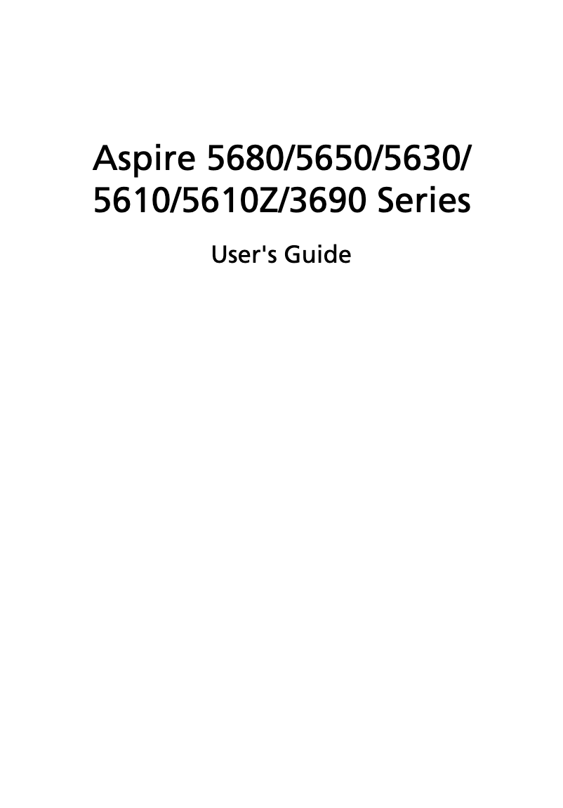 Page n°1 - Manuel utilisateur Acer Aspire 5680