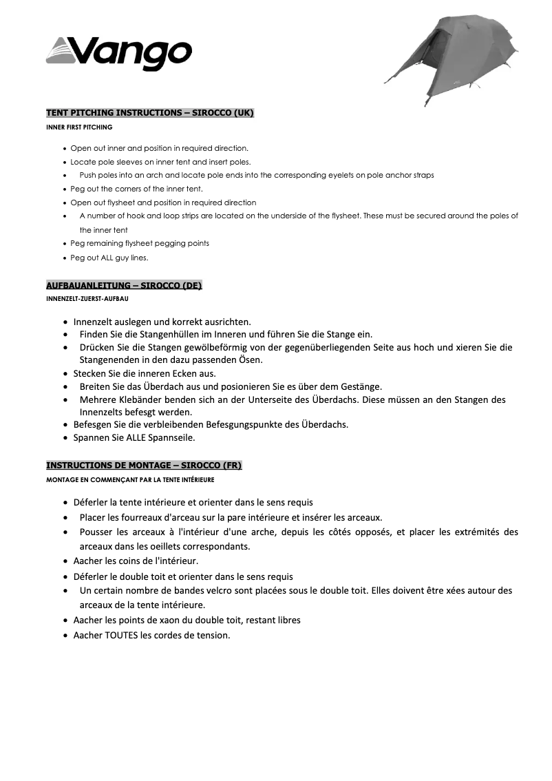 Image de la première page du manuel de l'appareil Sirocco 300