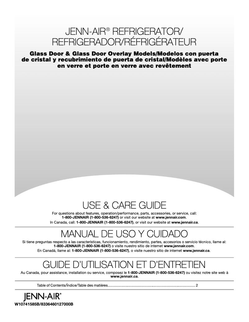 Page 1 de la notice Manuel utilisateur JennAir JUG24FLECX