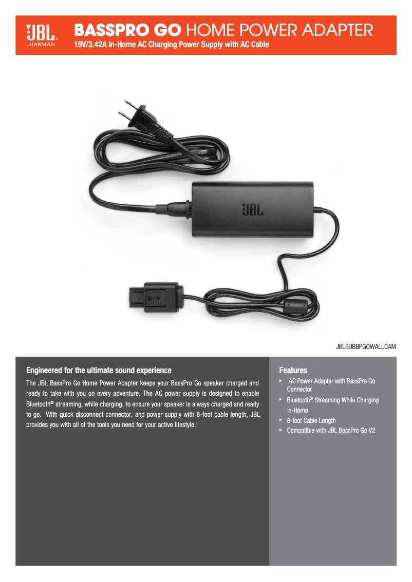 Image de la première page du manuel de l'appareil BassPro Go Home Power Adapter