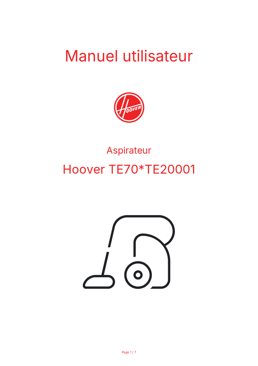 Image de la première page du manuel de l'appareil TE70*TE20001