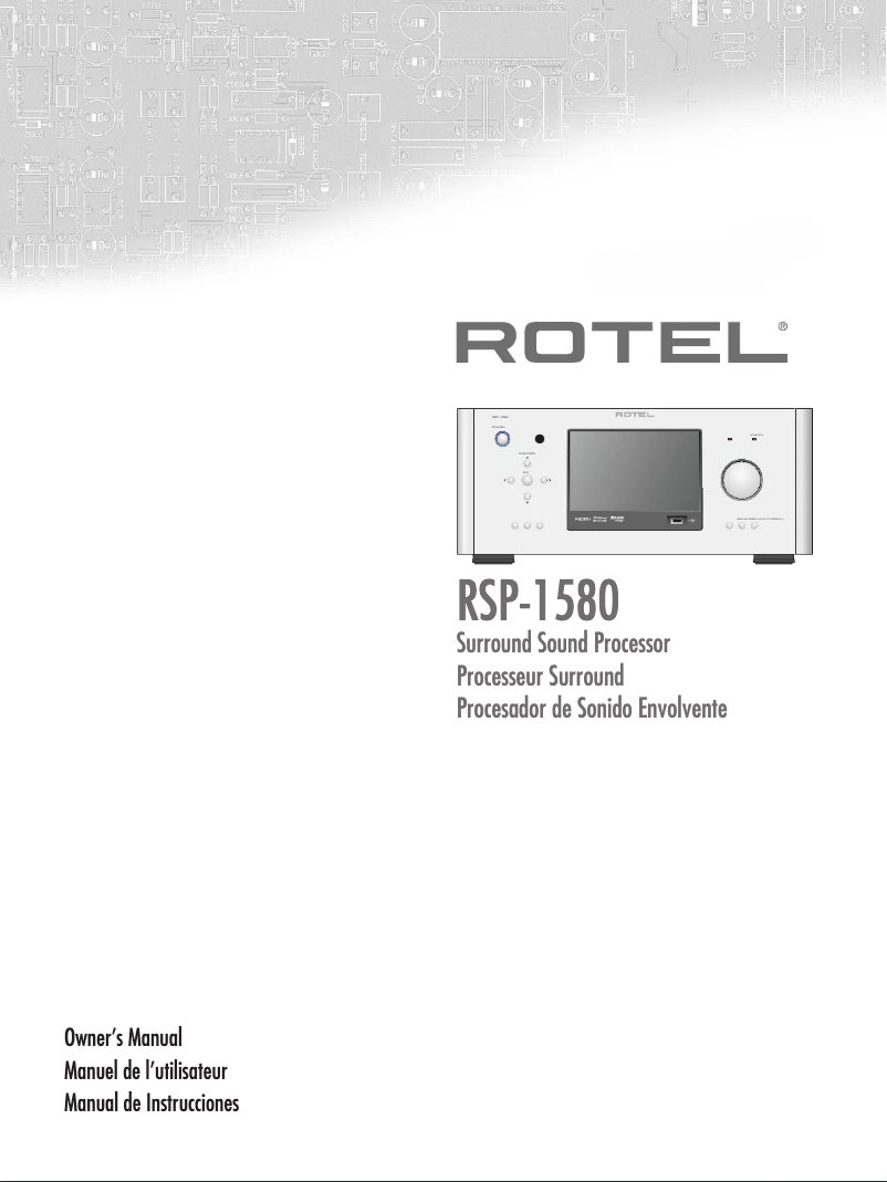 Page 1 de la notice Manuel utilisateur Rotel RSP-1580