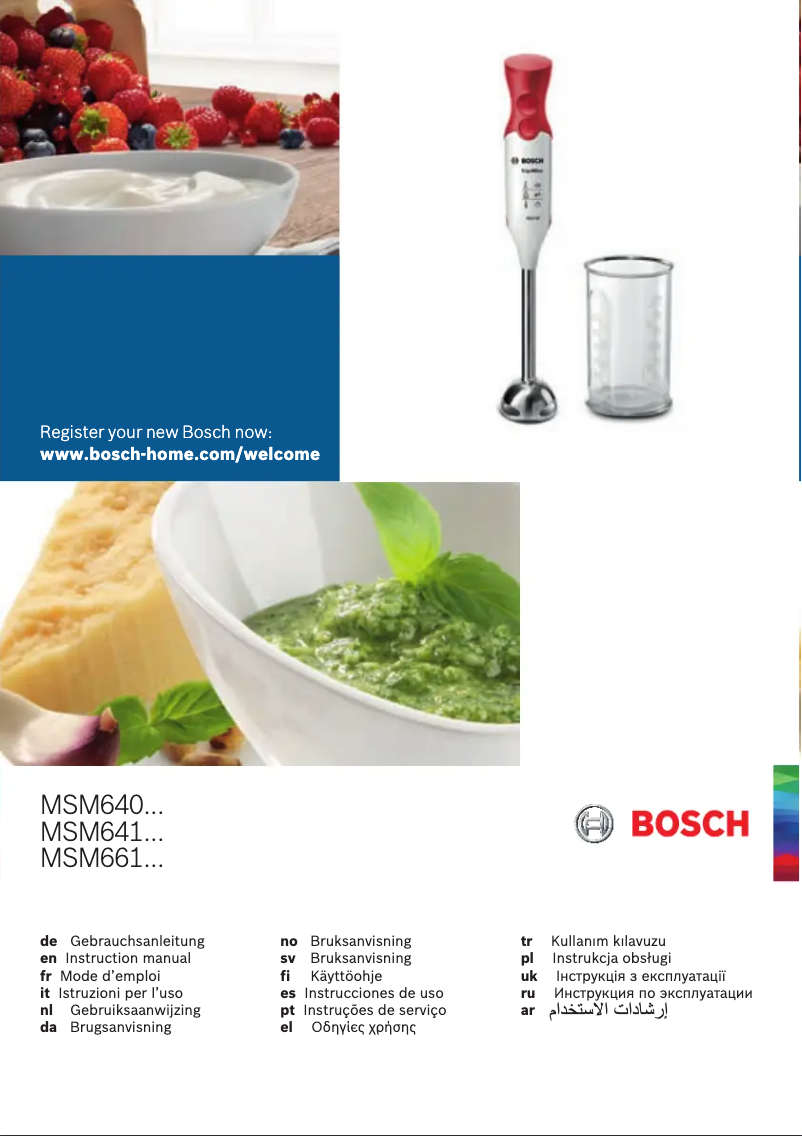 Page 1 de la notice Manuel utilisateur Bosch ErgoMixx MSM64035