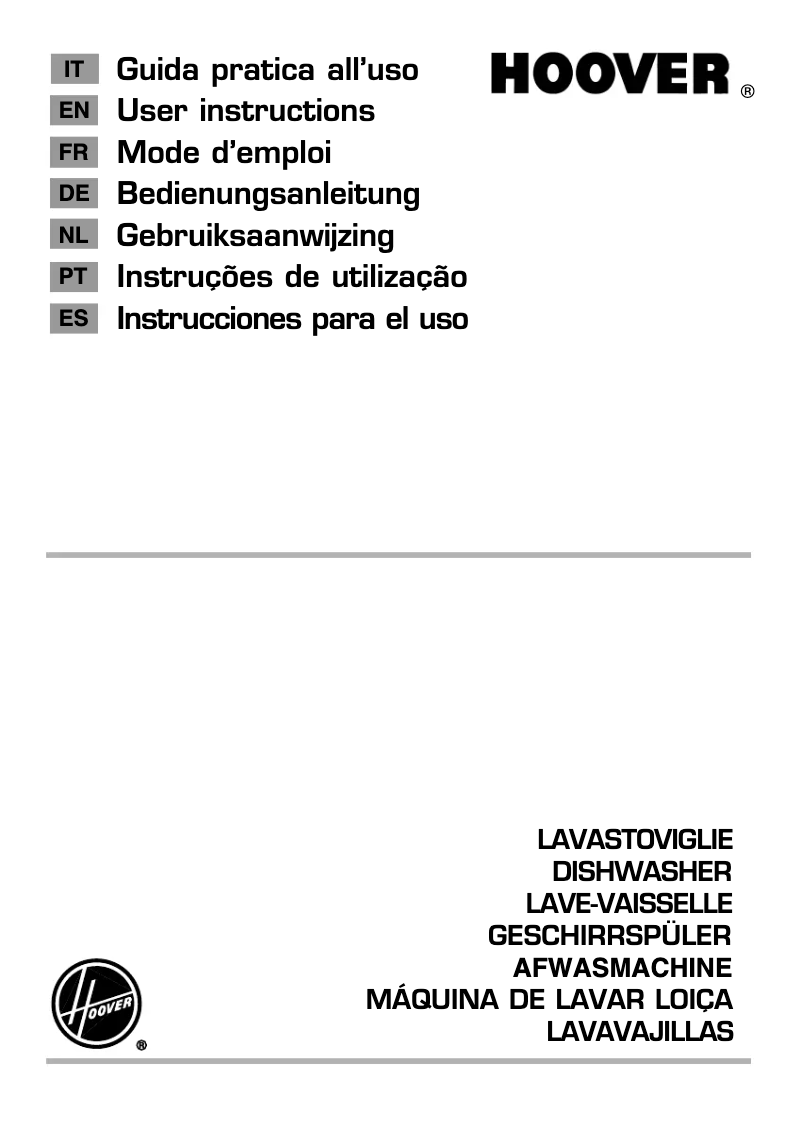 Page n°1 - Manuel utilisateur Hoover HDP 3DO62DW