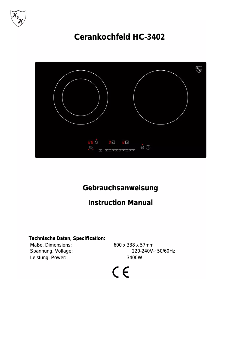 Page n°1 - Manuel utilisateur K&H HC-3402