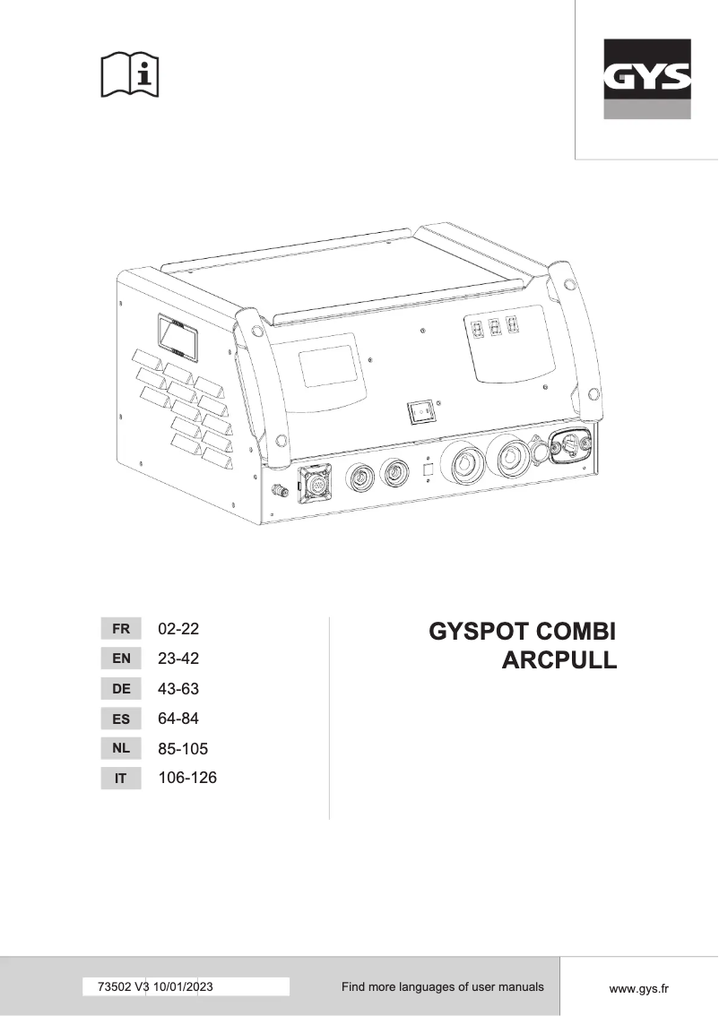 Image de la première page du manuel de l'appareil Gyspot Combi Arcpull