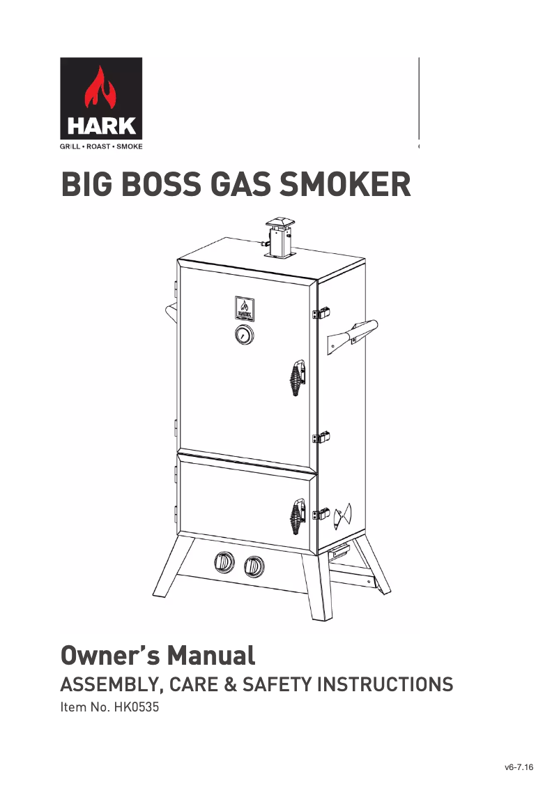 Page n°1 - Manuel utilisateur Hark Patio Gas Smoker