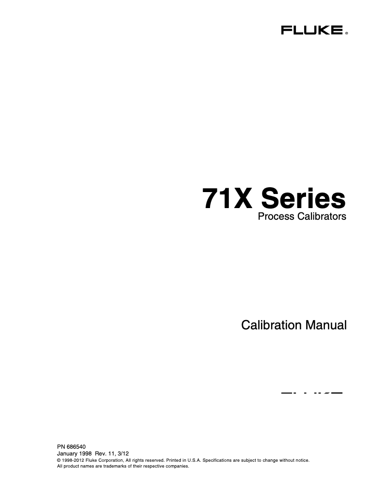 Page 1 de la notice Manuel utilisateur Fluke 717 5000G