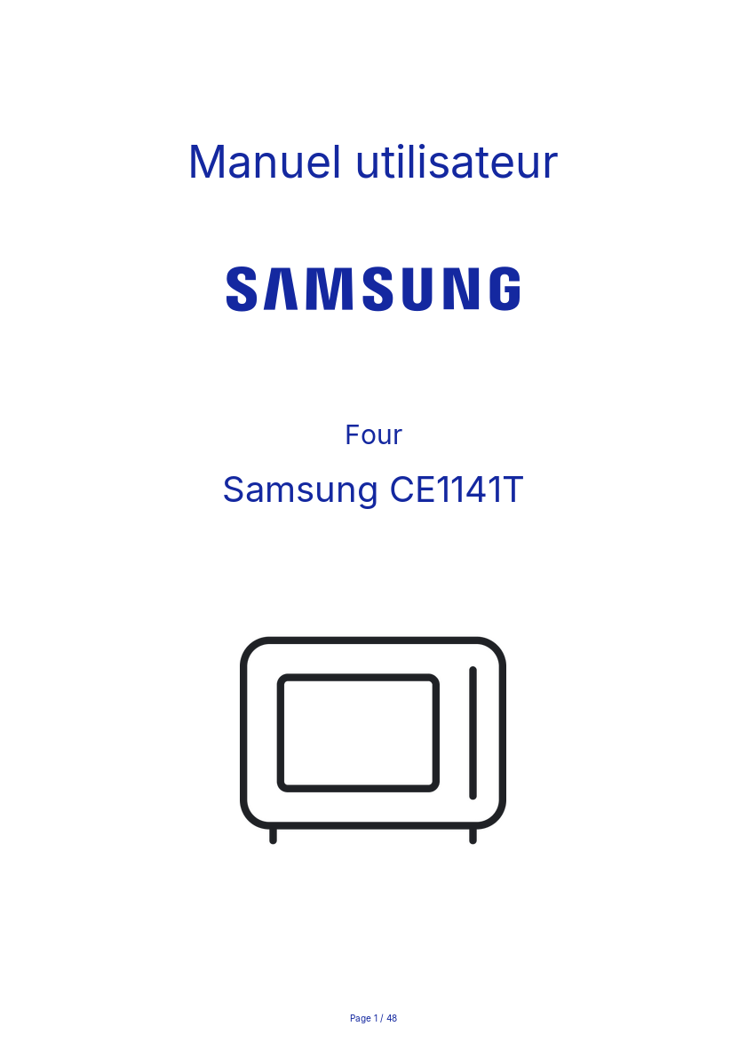 Page n°1 - Manuel utilisateur Samsung CE1141T