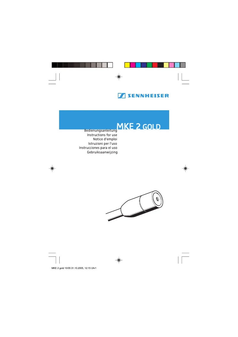 Page 1 de la notice Manuel utilisateur Sennheiser MKE 2-60 GOLD-C