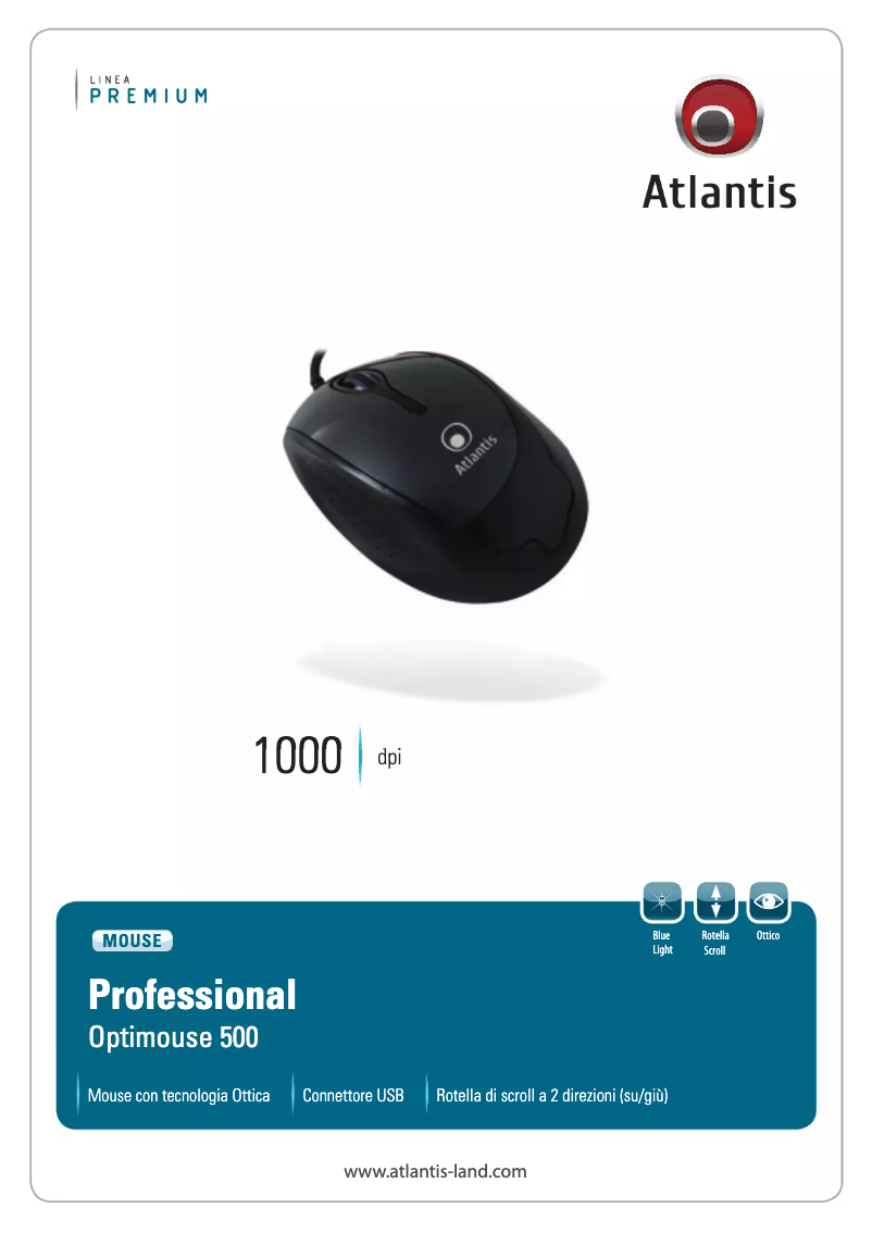 Page n°1 - Manuel utilisateur Atlantis Land OptiMouse 500