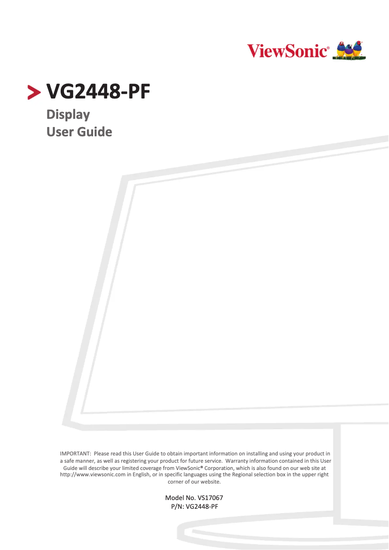 Página 1 del manual Manual de usuario Viewsonic VG2448-PF