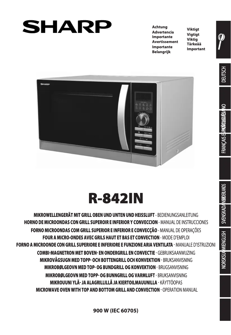 Page 1 de la notice Manuel utilisateur Sharp R-842IN