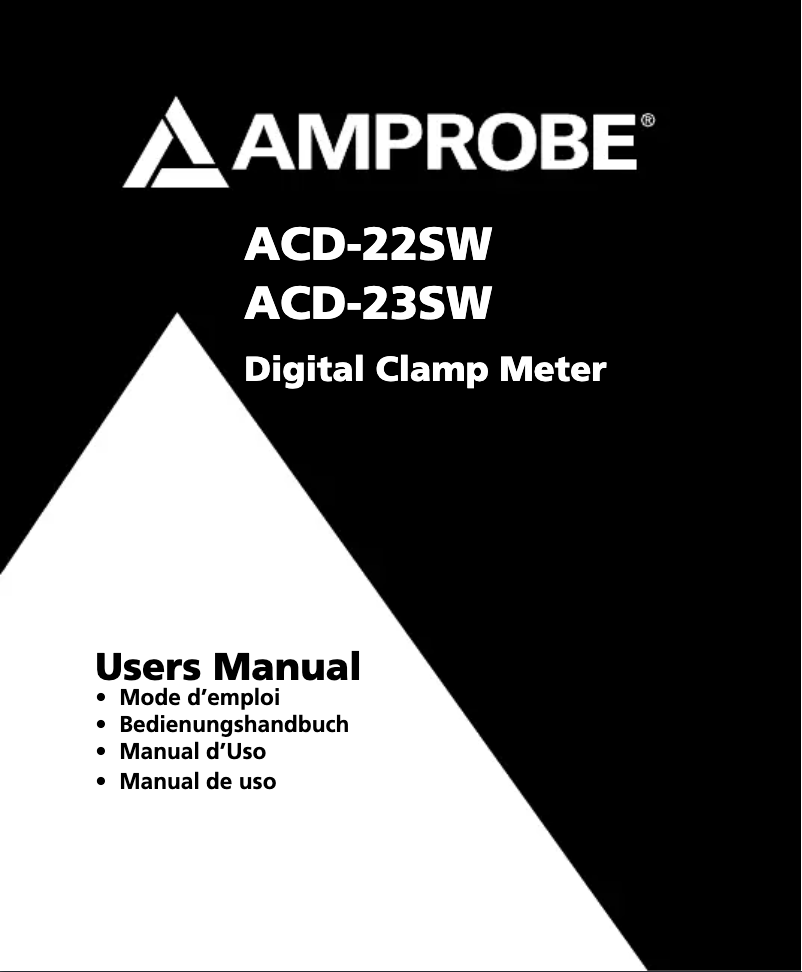 Page n°1 - Manuel utilisateur Amprobe ACD-23SW